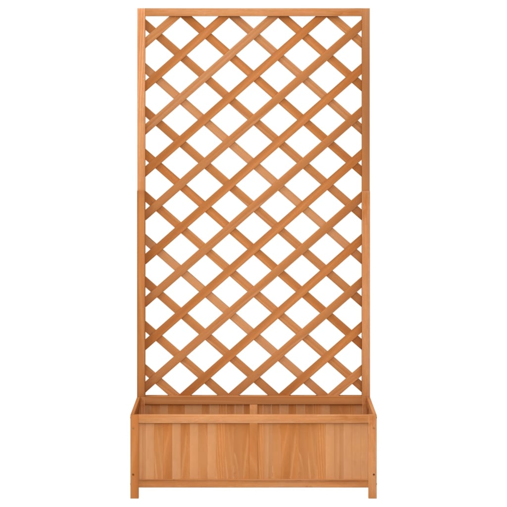 Jardinera Con Enrejado Marrón 90x35x180 Cm Madera Maciza De Abeto_3