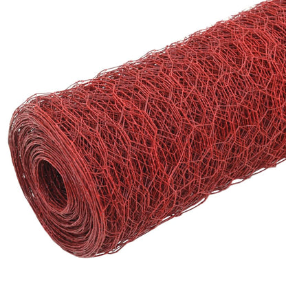 Alambrada De Gallinero Acero Revestimiento Pvc Rojo 25x1,5 M / Vetonek_2