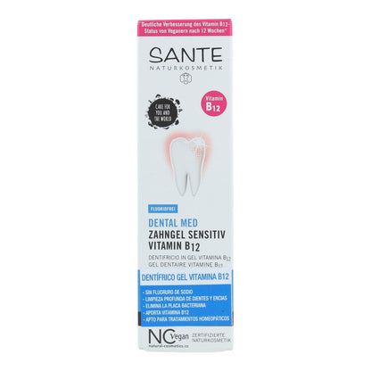 Pasta de dentes Sante sem flúor com vitamina B12, 75 ml