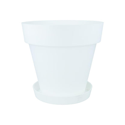 Embalagem de vasos brancos Tes 22 x 20 cm com pires