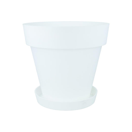 Embalagem de vasos brancos Tes 22 x 20 cm com pires