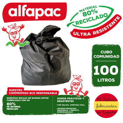 Pack De 50 Rollos De 10 Bolsas De Basura   De 100l
