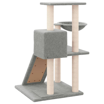 Rascador Para Gatos Con Postes De Sisal Gris Claro 82 Cm_4