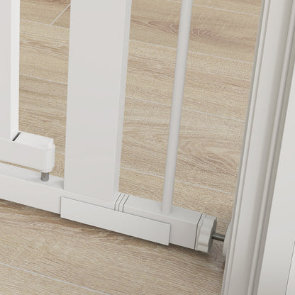 Pawhut Barrera Para Perros Con Ancho Ajustable 76-104 Cm 2 Extensiones Blanco_3