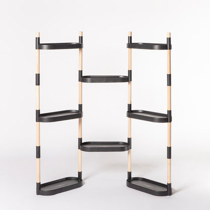 Soporte Modular Citysens De 8 Bandejas – Negro, Polipropileno 100% Reciclado Y Madera Ecológica Pefc_3