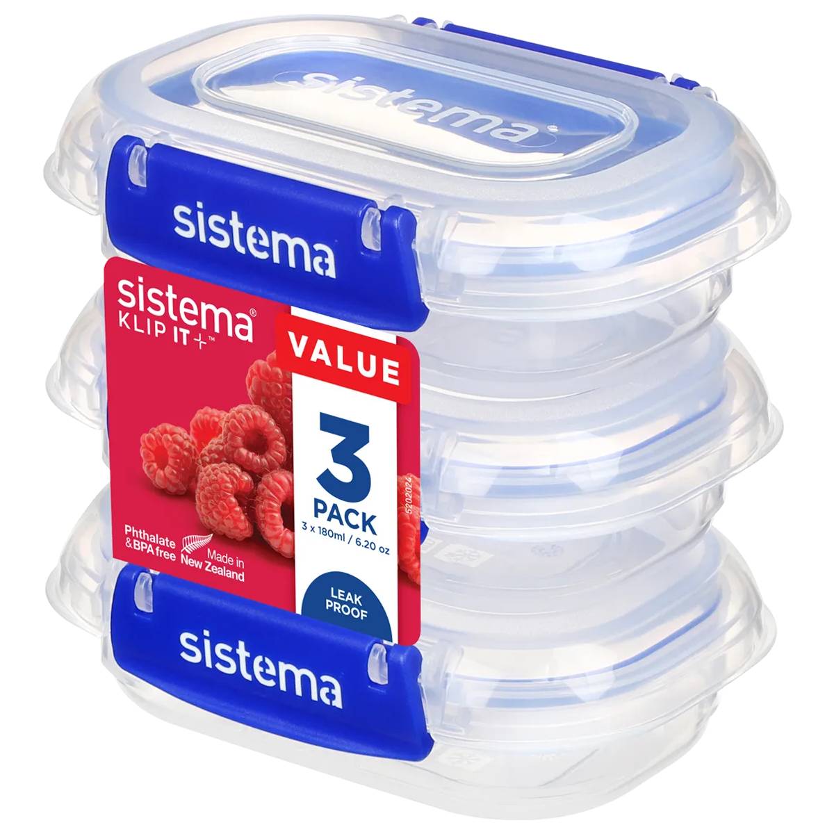 Pack de recipientes herméticos Klip It+ System 3x180 ml