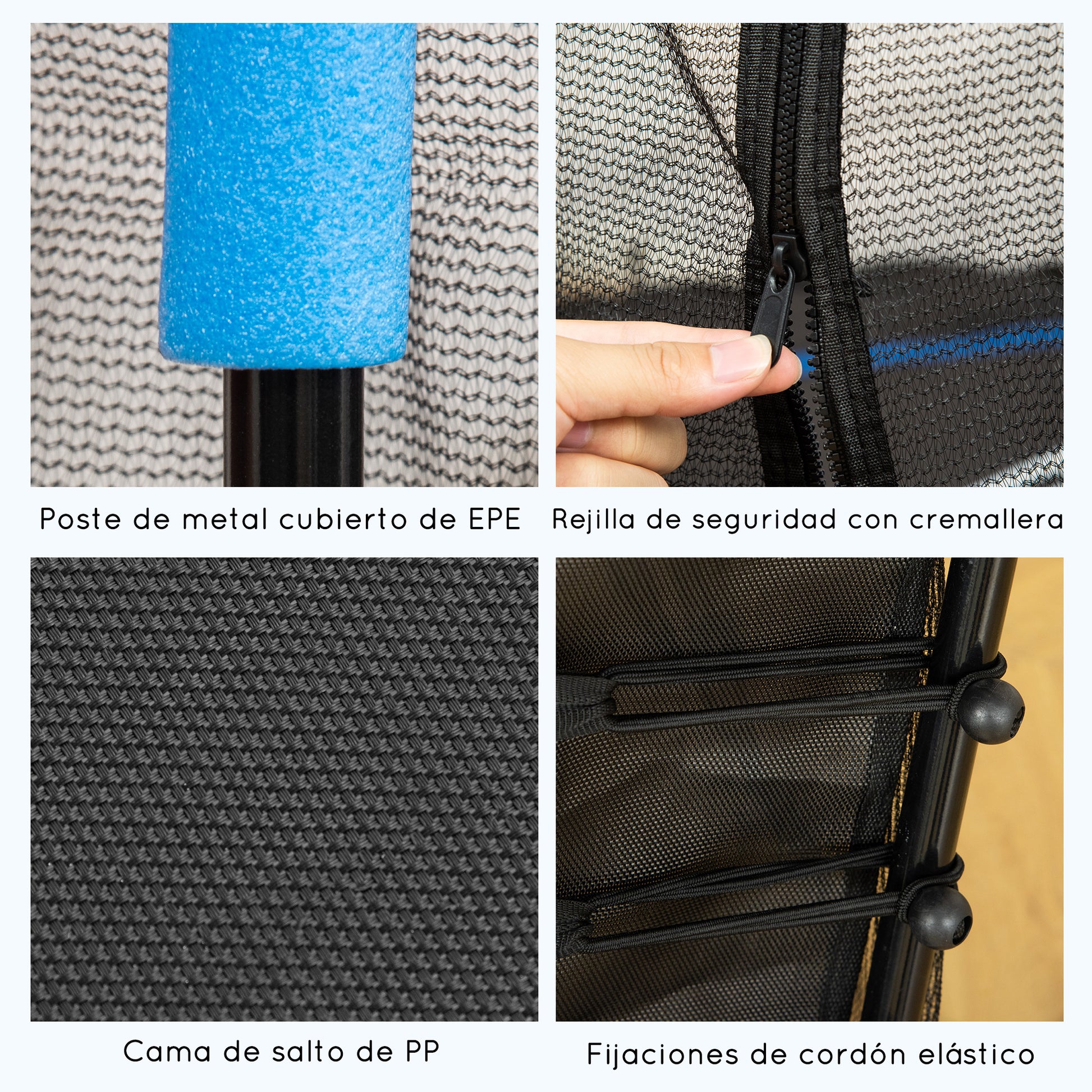 Homcom Trampolín Infantil Con Red De Seguridad Ø163,5x163,5 Cm Azul_5