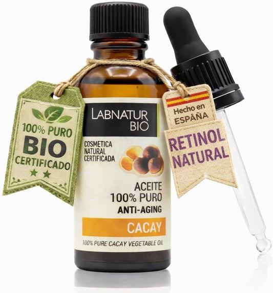 Retinol Natural Labnatur BIO 30ml | Aceite de Cacay 100% Puro Certificado y Vitamina E | Regenerador Anti-Age Sérum_0
