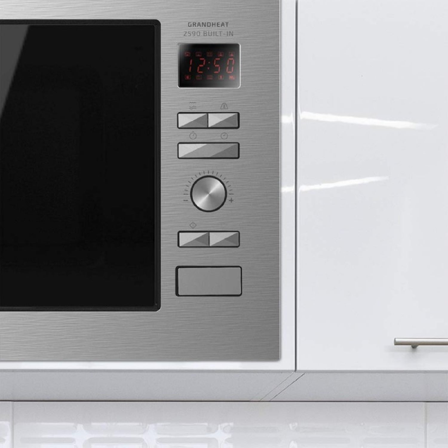 Microondas Encastrable Digital Grandheat 2590 Built-in Steel Black. Potencia 900 W, Integrable, 25 Litros, Grill 1000 W, 8 Funciones Preconfiguradas_2
