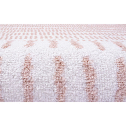 Alfombra Salón Shaggy Rosa Y Blanco Motivos Geométricos 100x150cm- Decoración- Mobiliario Del Hogar_1