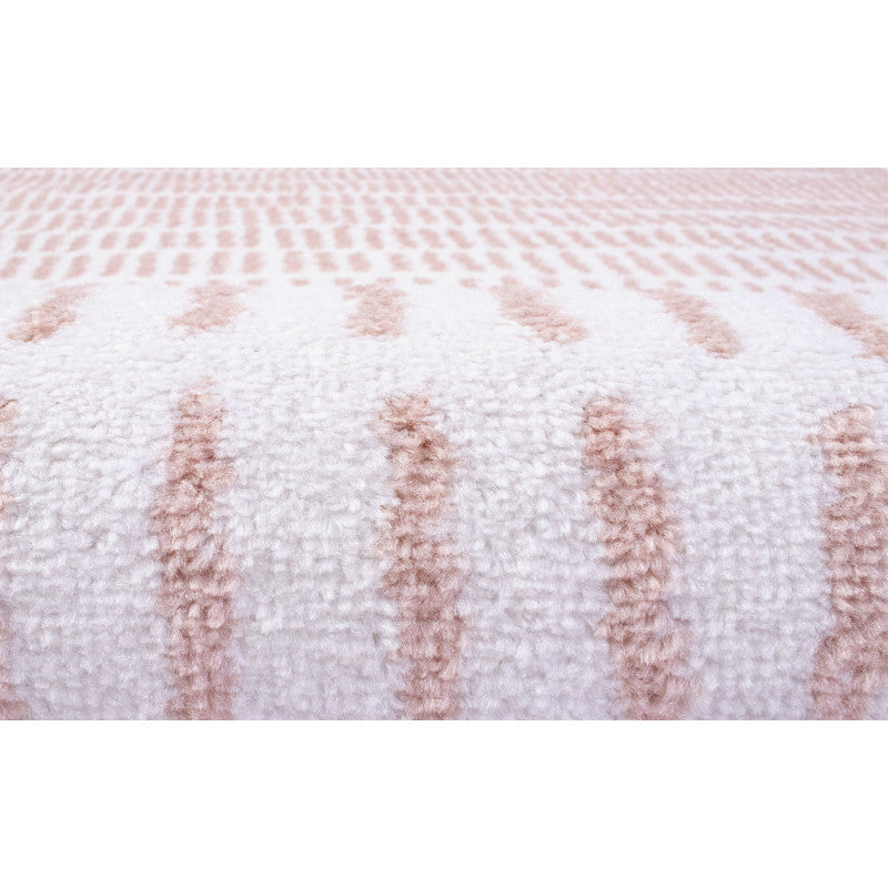 Alfombra De Salón Shaggy Rosa Motivo Geométrico Suave Pelo Largo 150x200cm- Decoración- Mobiliario De Hogar_1