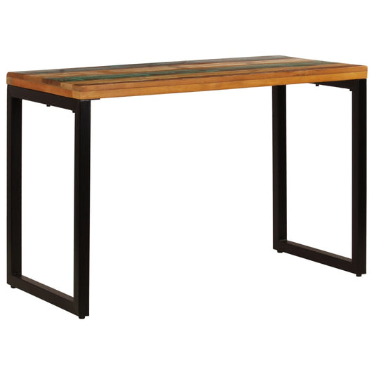 Mesa De Comedor De Madera Maciza Reciclada Y Acero 115x55x76 Cm_0