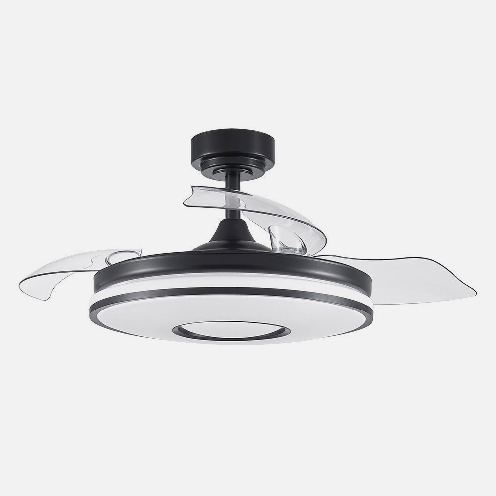 Ventilador Dc Dani 48w 4800lm Negro 3aspas 6velocidades 91d 3000-4000-6000k Remoto+memoria+temporizador 24_2