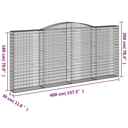 Cestas De Gaviones 10 Uds Forma De Arco Hierro 400x30x180/200cm_5