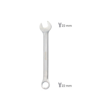 Llave Combinada Plus 22x22 Acero Cromo Vanadio Din 3113. Llave Doble Boca, Llave Fija, Llave Estrella_1