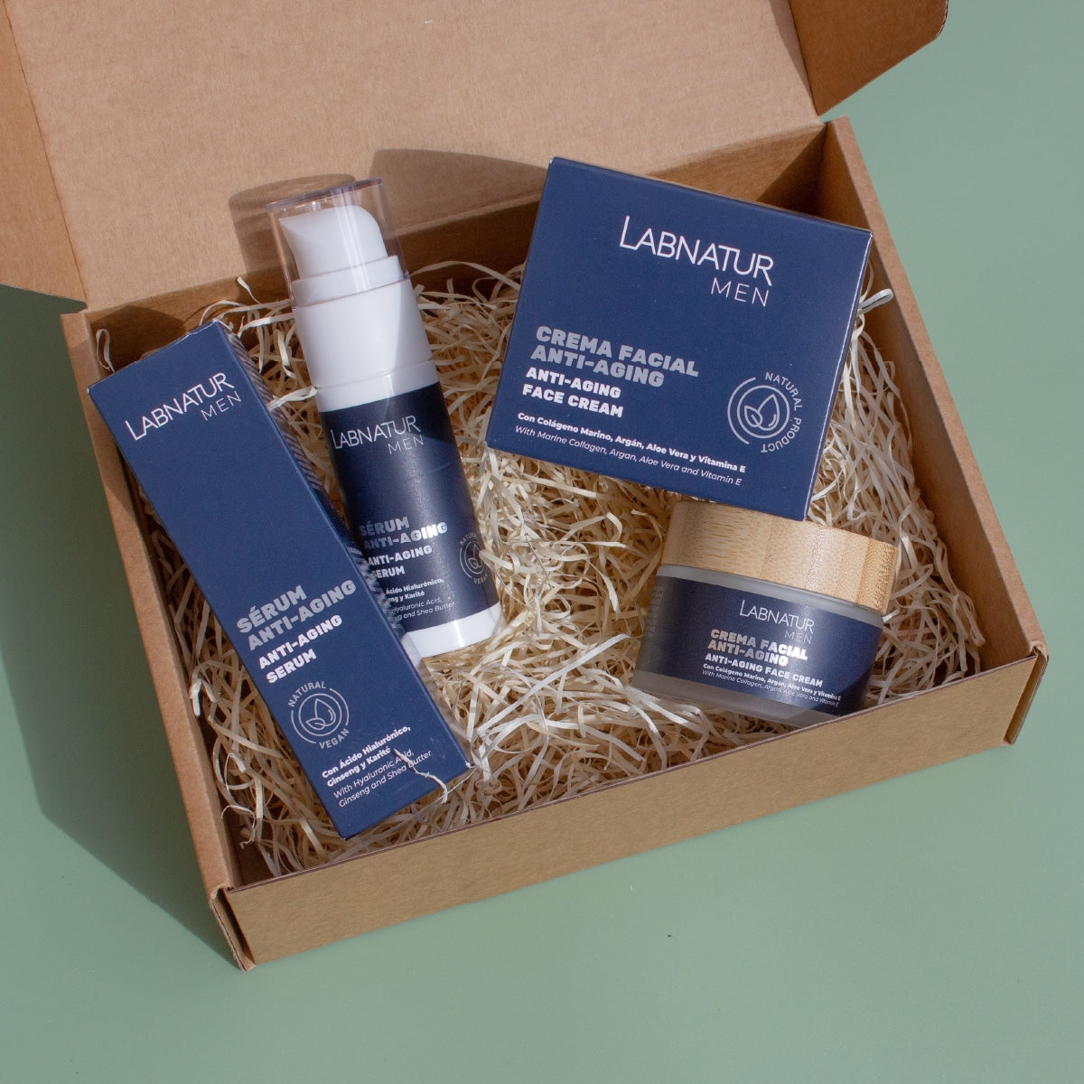 Pack Anti-Aging para Hombre Labnatur Men | Sérum 30 ml y Crema Facial 50 ml | Ácido Hialurónico y Colágeno Marino_3