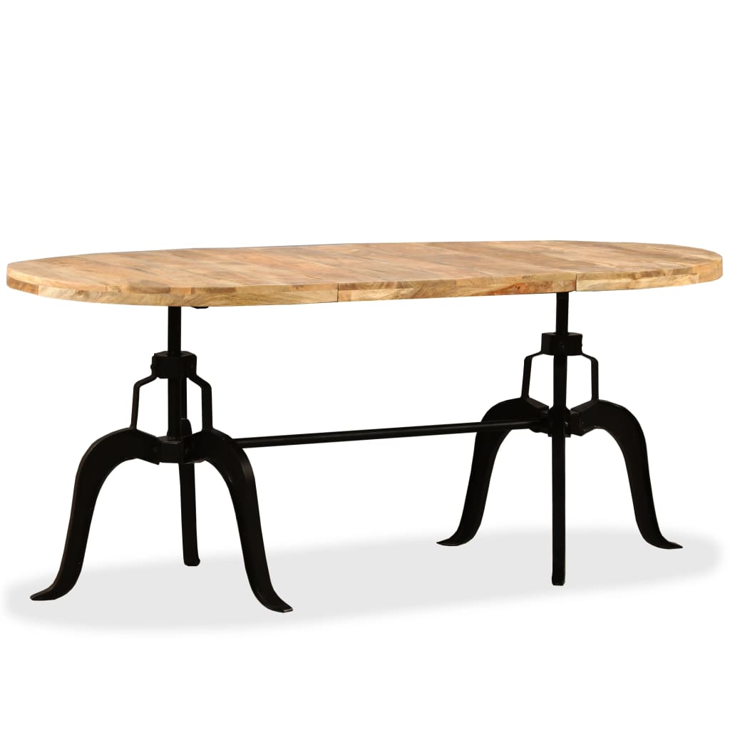 Mesa De Comedor De Madera Maciza De Mango Y Acero 180 Cm_0