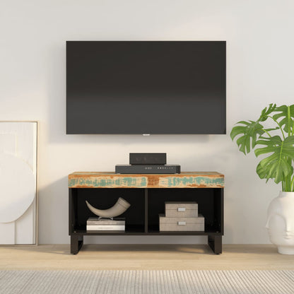 Mueble De Tv Madera Maciza Reciclada 85x33x43,5 Cm_0