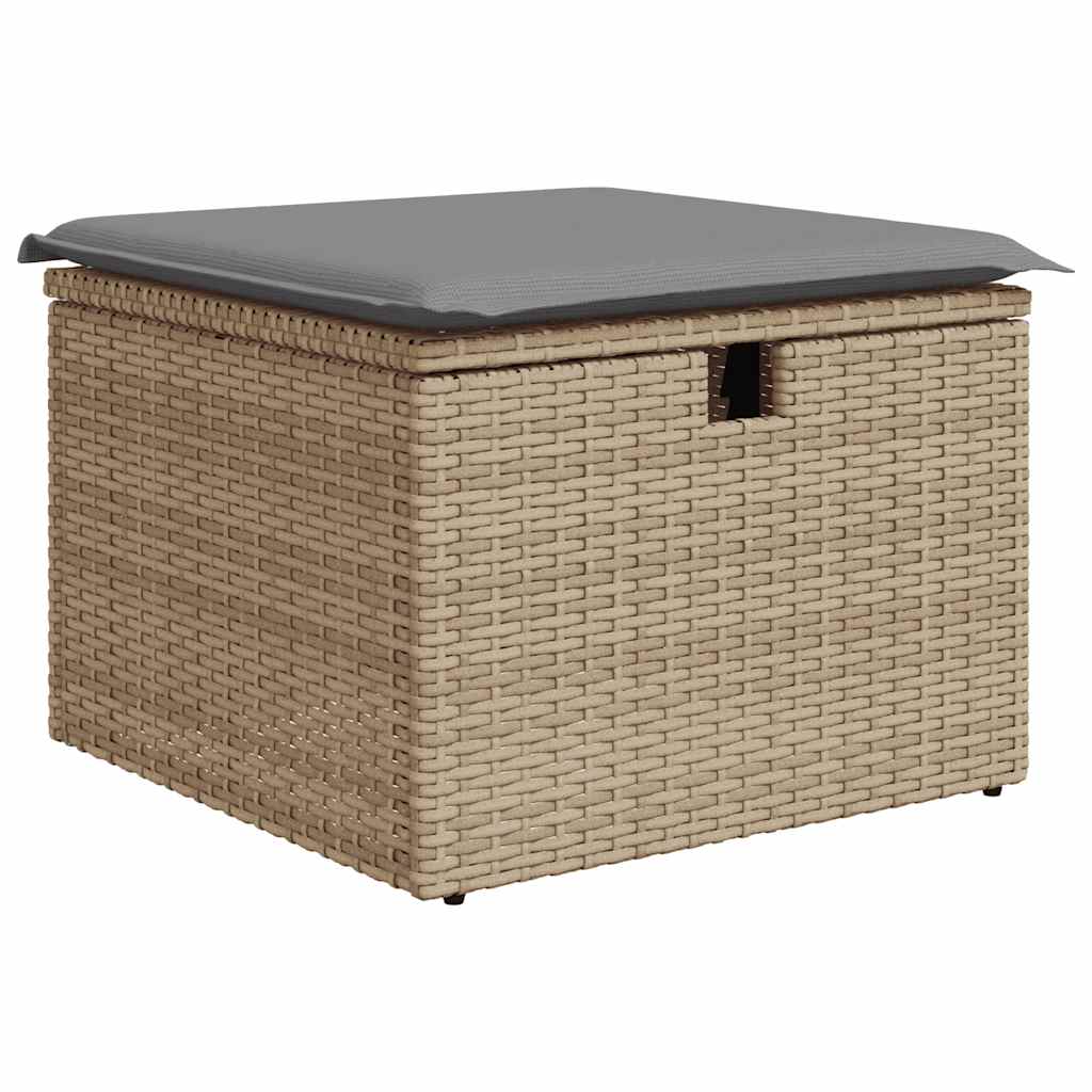 Set De Sofás De Jardín Con Cojines 9 Pzas Ratán Sintético Beige / Vetonek_1