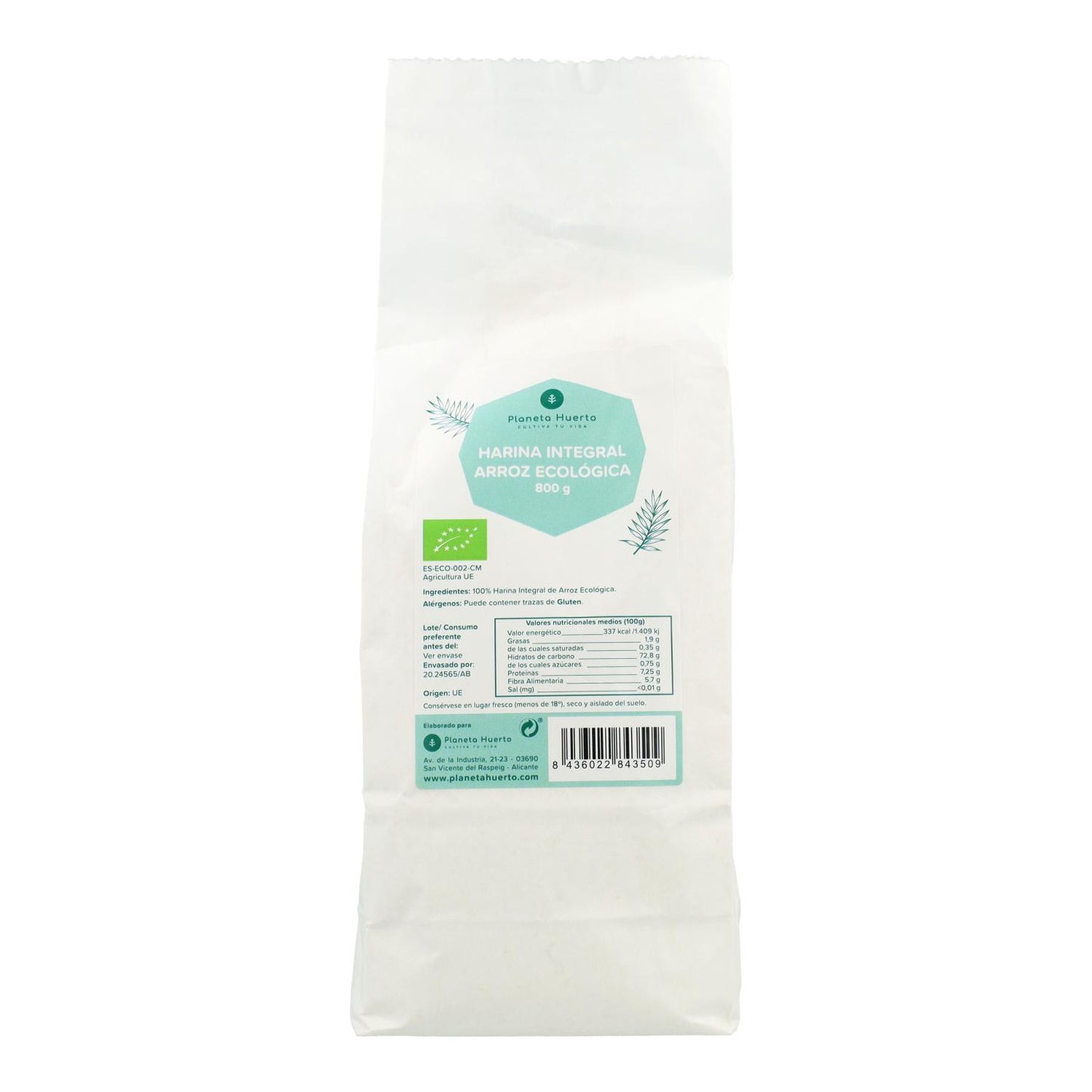 Farinha de Arroz Integral Eco Planeta Huerto 800 g
