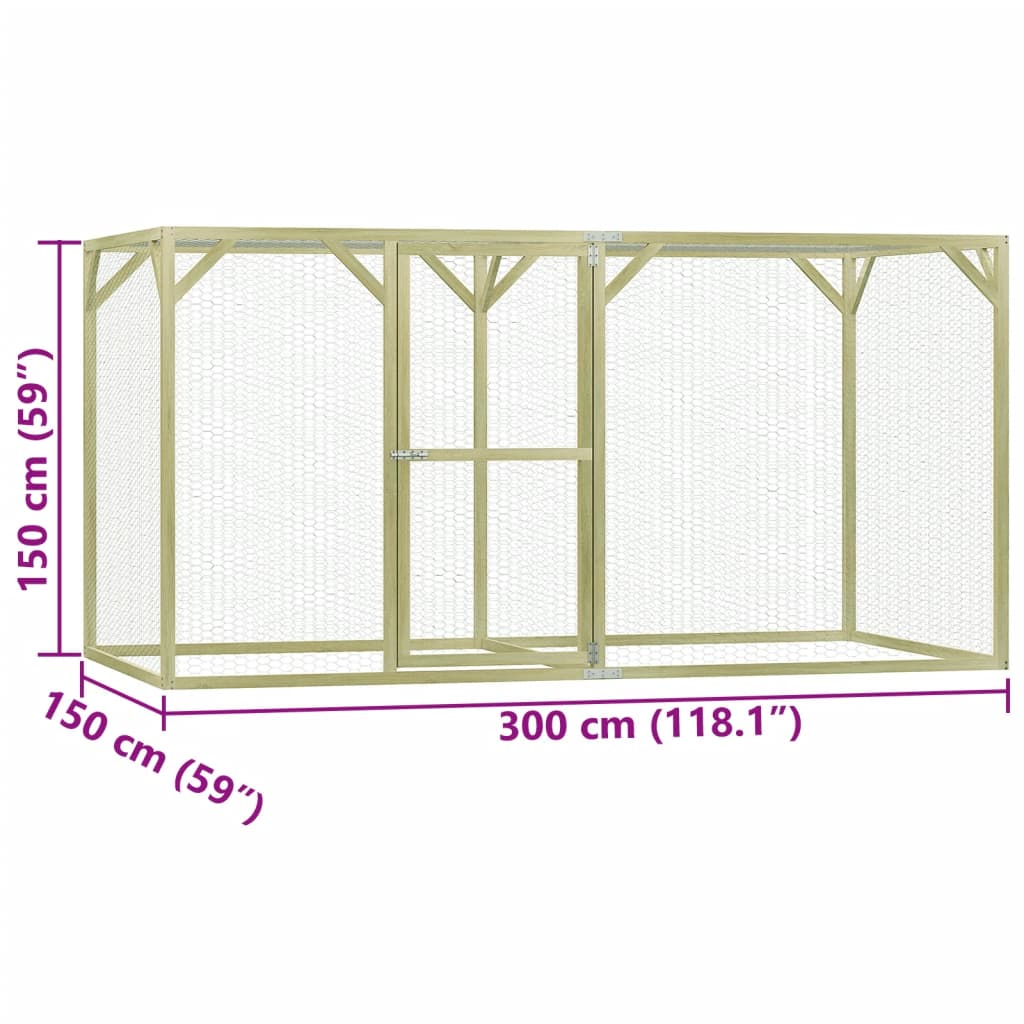 Vidaxl Jaula Gallinero Madera Impregnada De Pino 3x1,5x1,5 M_5
