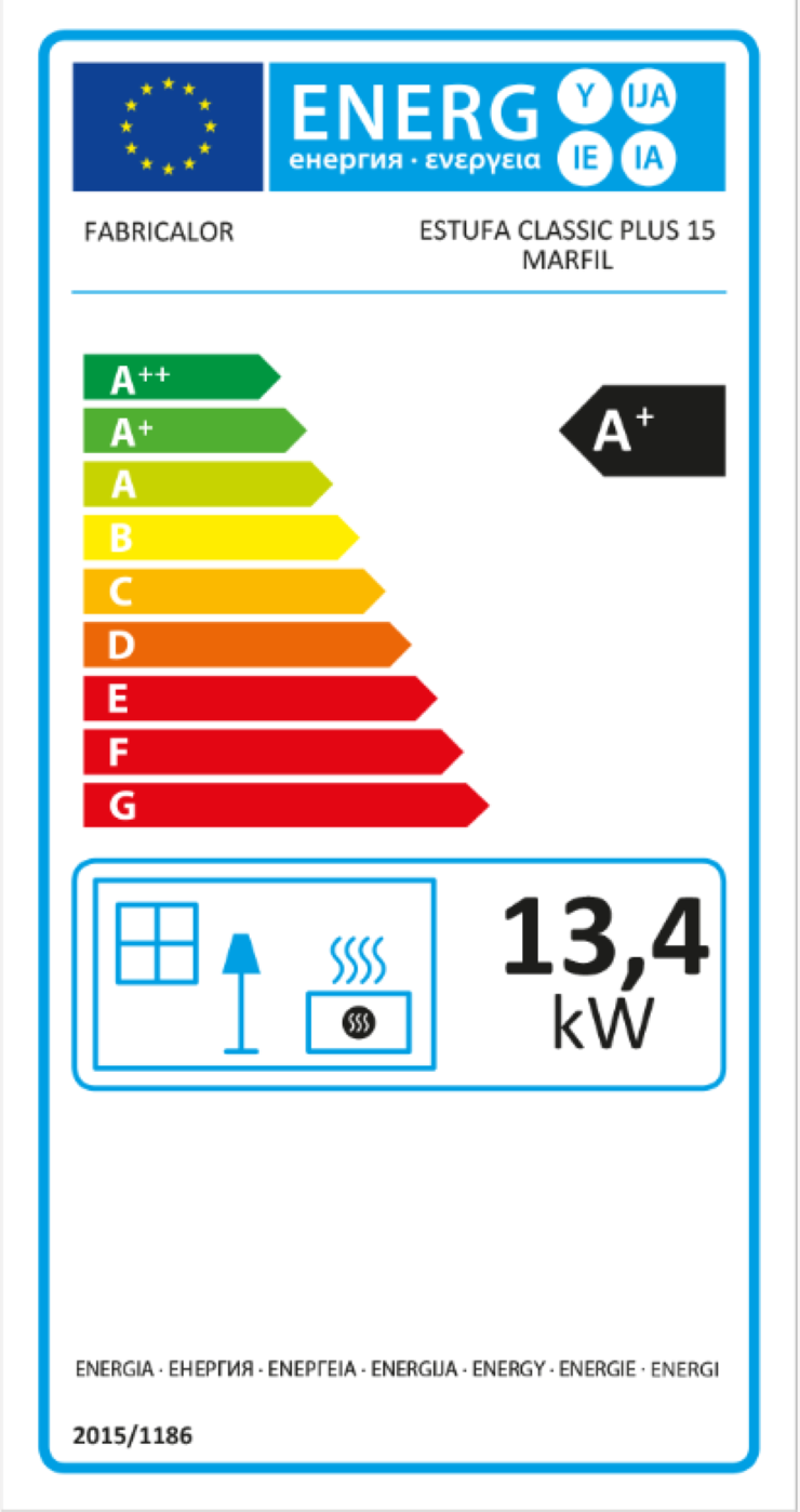 Fabricalor Estufa De Pellets Classic Plus 15 Blanco Ventilada_2