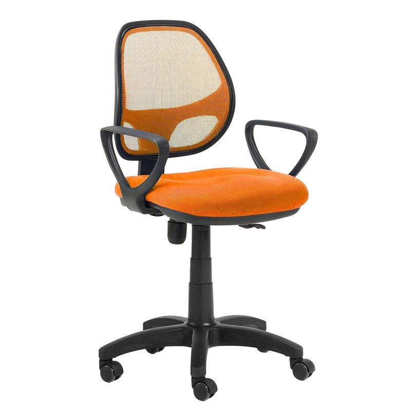 Silla De Escritorio Bari Pvc, Naranja, 52,5 X 87-99 X 61cm_0