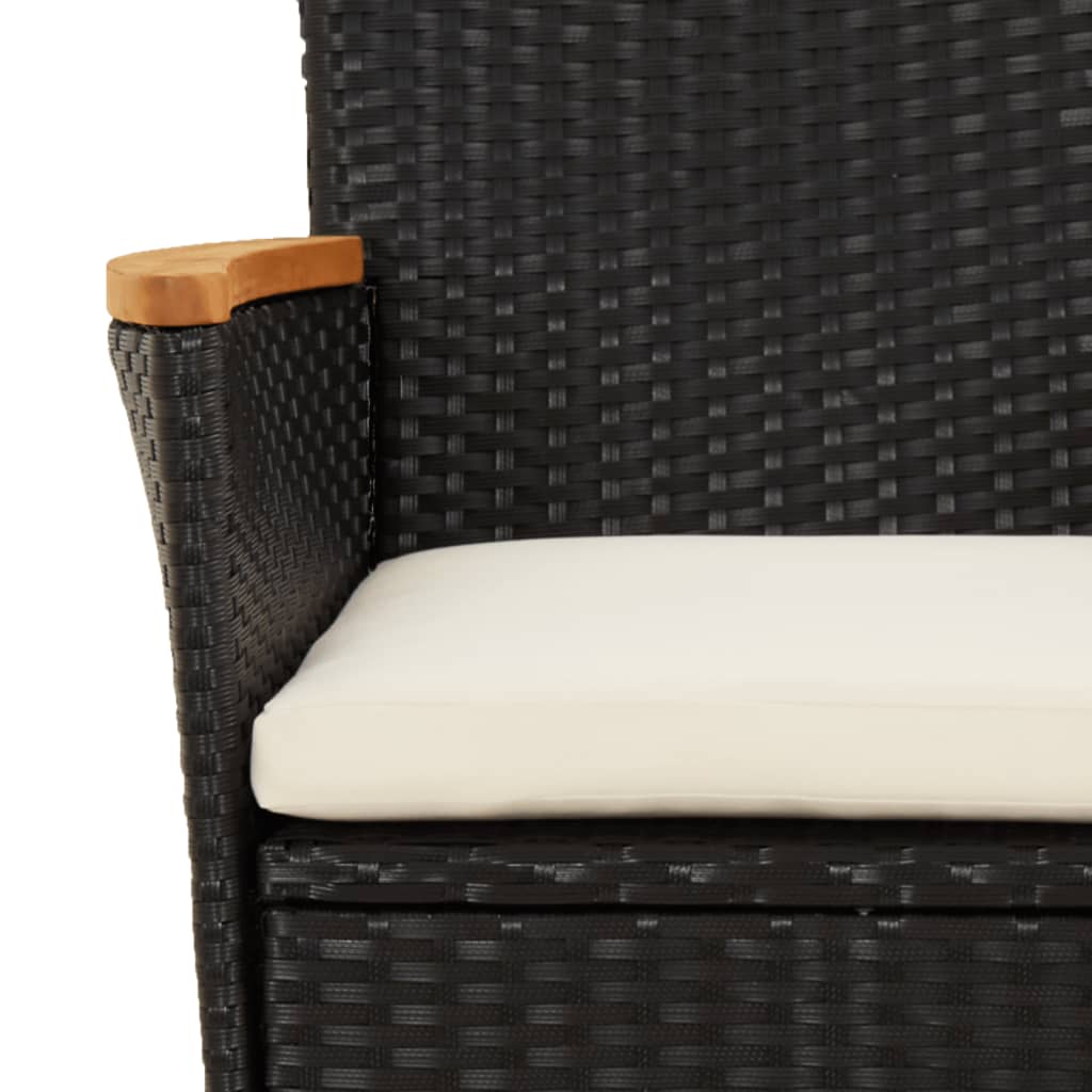 Vidaxl Set De Comedor De Jardín 9 Pzas Y Cojines Ratán Sintético Negro_4