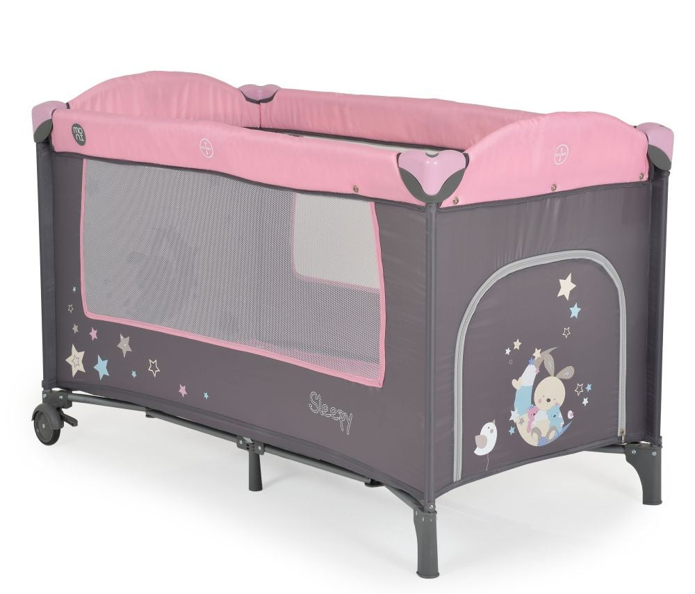 Cuna De Viaje Con Cambiador Sleepy Pink_3