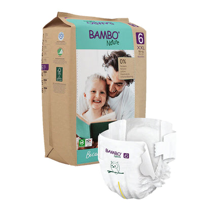 Fraldas Bambo Nature Baby Tamanho 6-16+kg (Embalagem de 6 x 20 unidades)