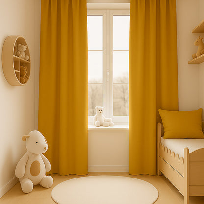 Cortinas De Gasa De Algodón Orgánico Color Miel Para Bebé_1