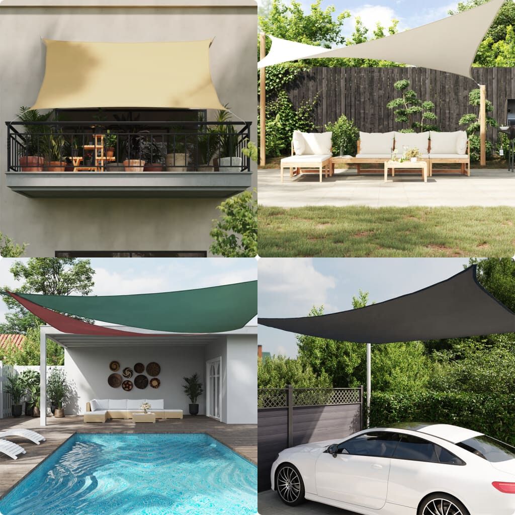 Vidaxl Toldo De Vela Triangular Tela Oxford Negro 4x4x4 M_1