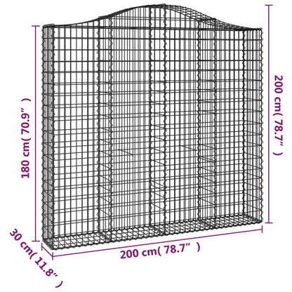 Cestas De Gaviones 4 Uds Forma De Arco Hierro 200x30x180/200 Cm_5