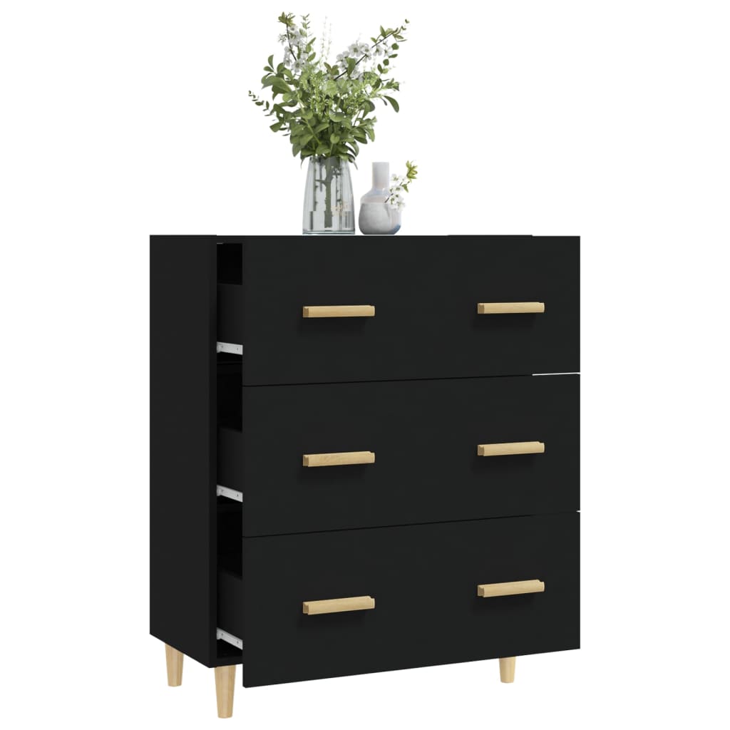 Aparador De Madera Contrachapada Negro 70x34x90 Cm / Vetonek_0