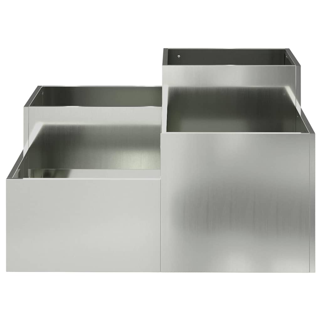 Maceta Para Jardín Plateado 100 X 100 X 48 Cm Acero Galvanizado_5