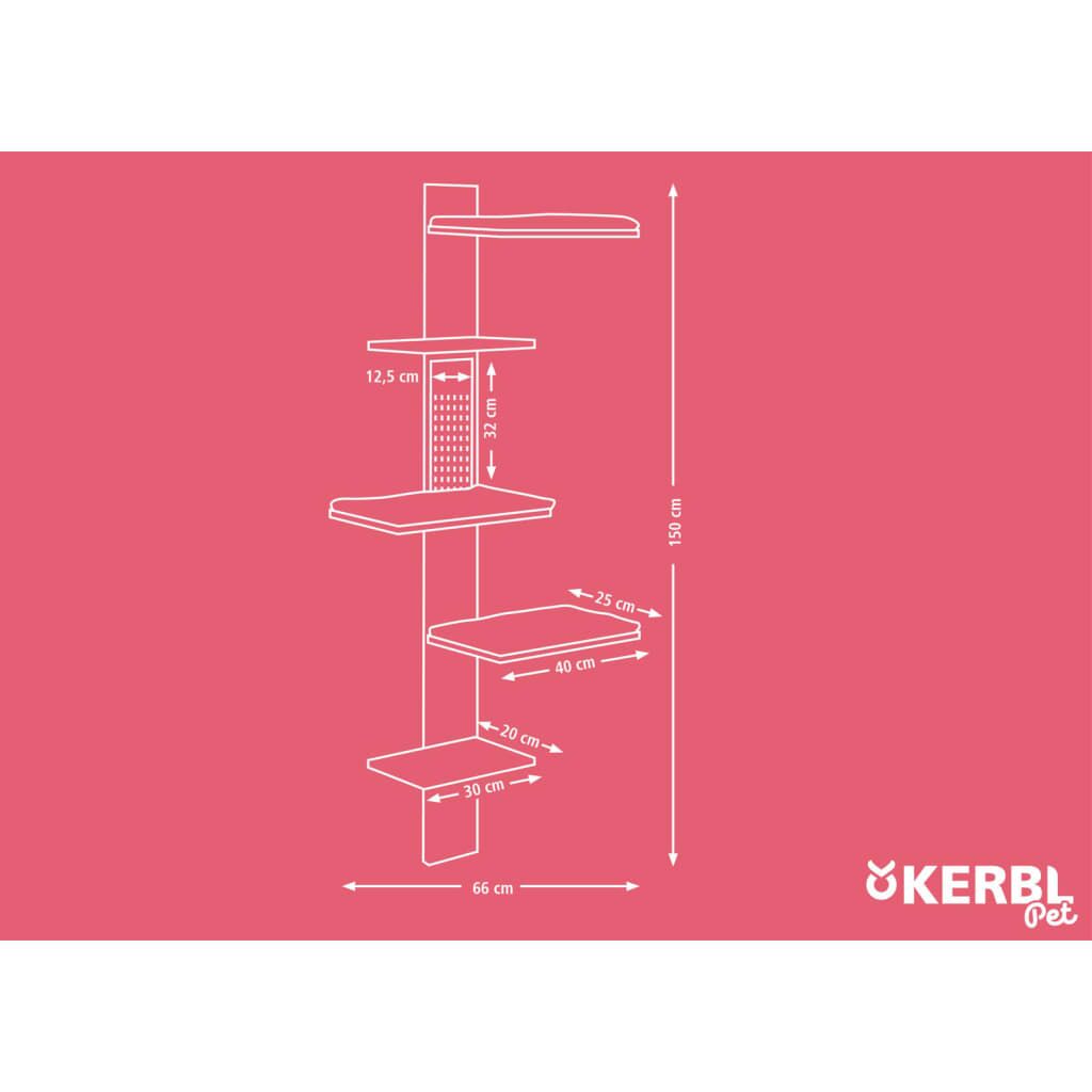 Kerbl Rascador Para Gatos Timber Wall Color Natural Y Gris Taupe 150cm_2