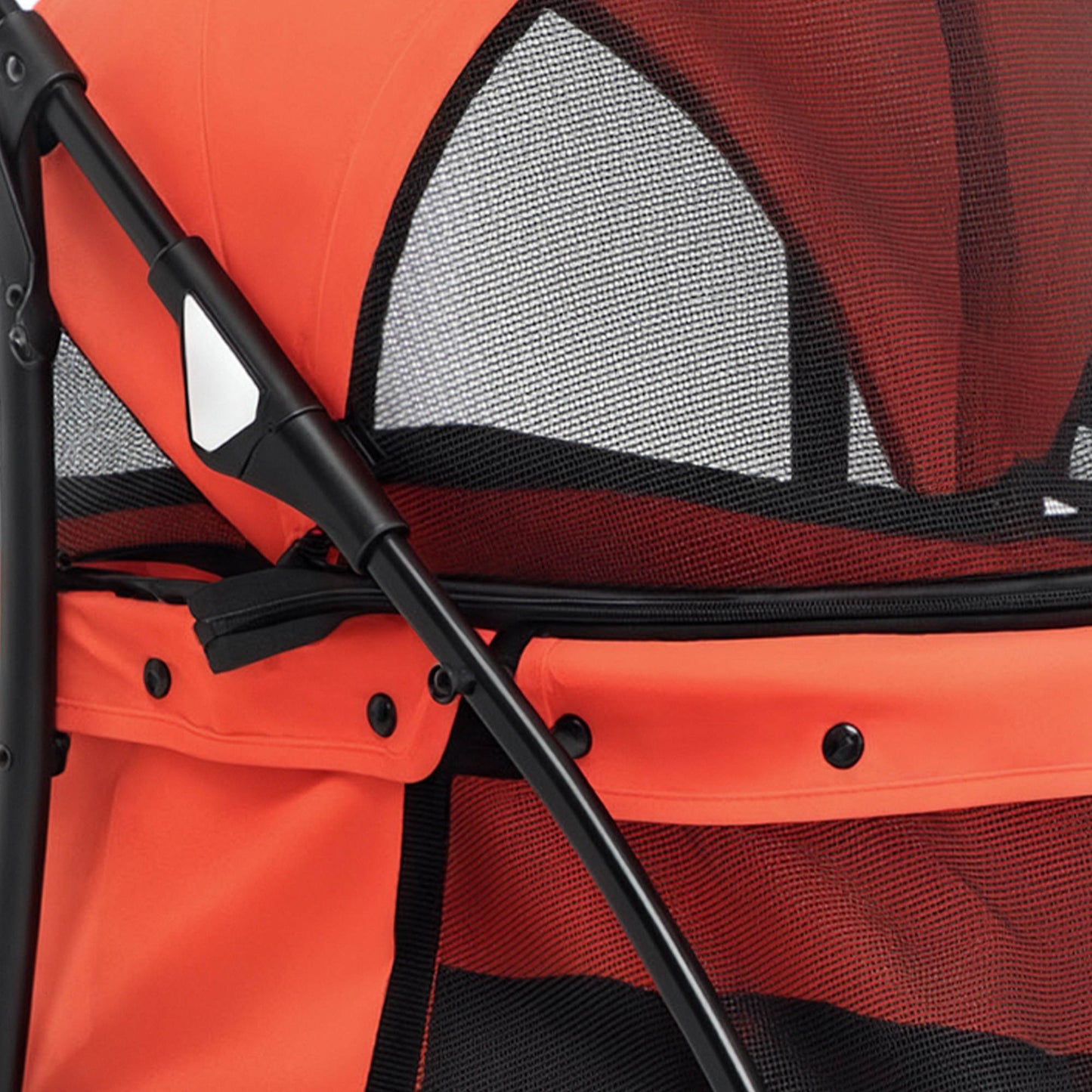 Pawhut Carrito Para Perros Plegable Con Ventanas De Malla Cojín Lavable Rojo_4