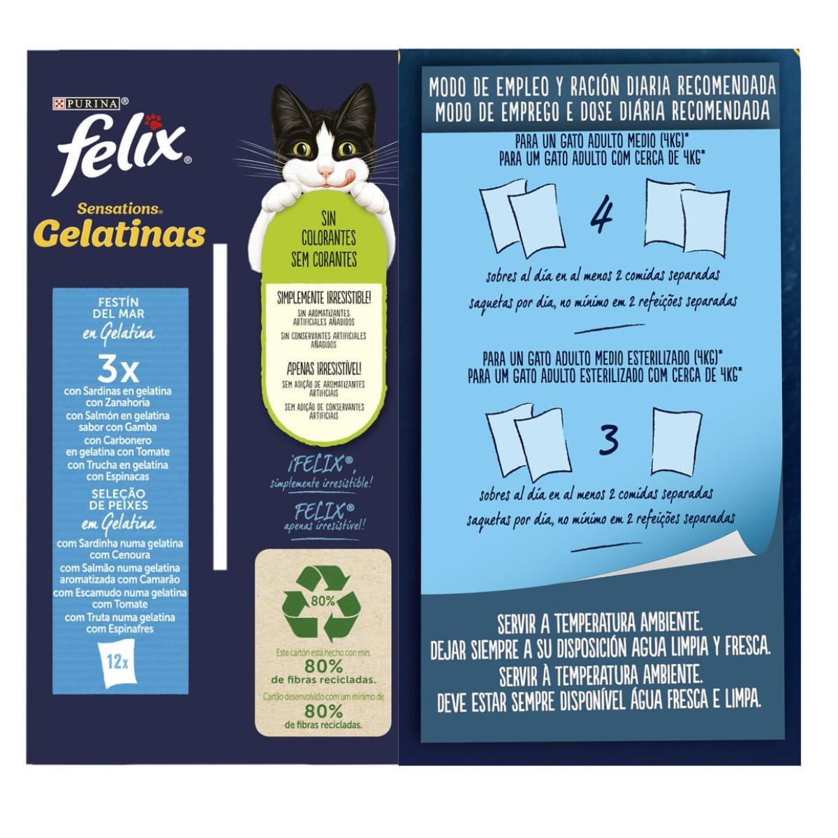 FELIX Sensations festa do mar Gelatina Multipack 12x85 g