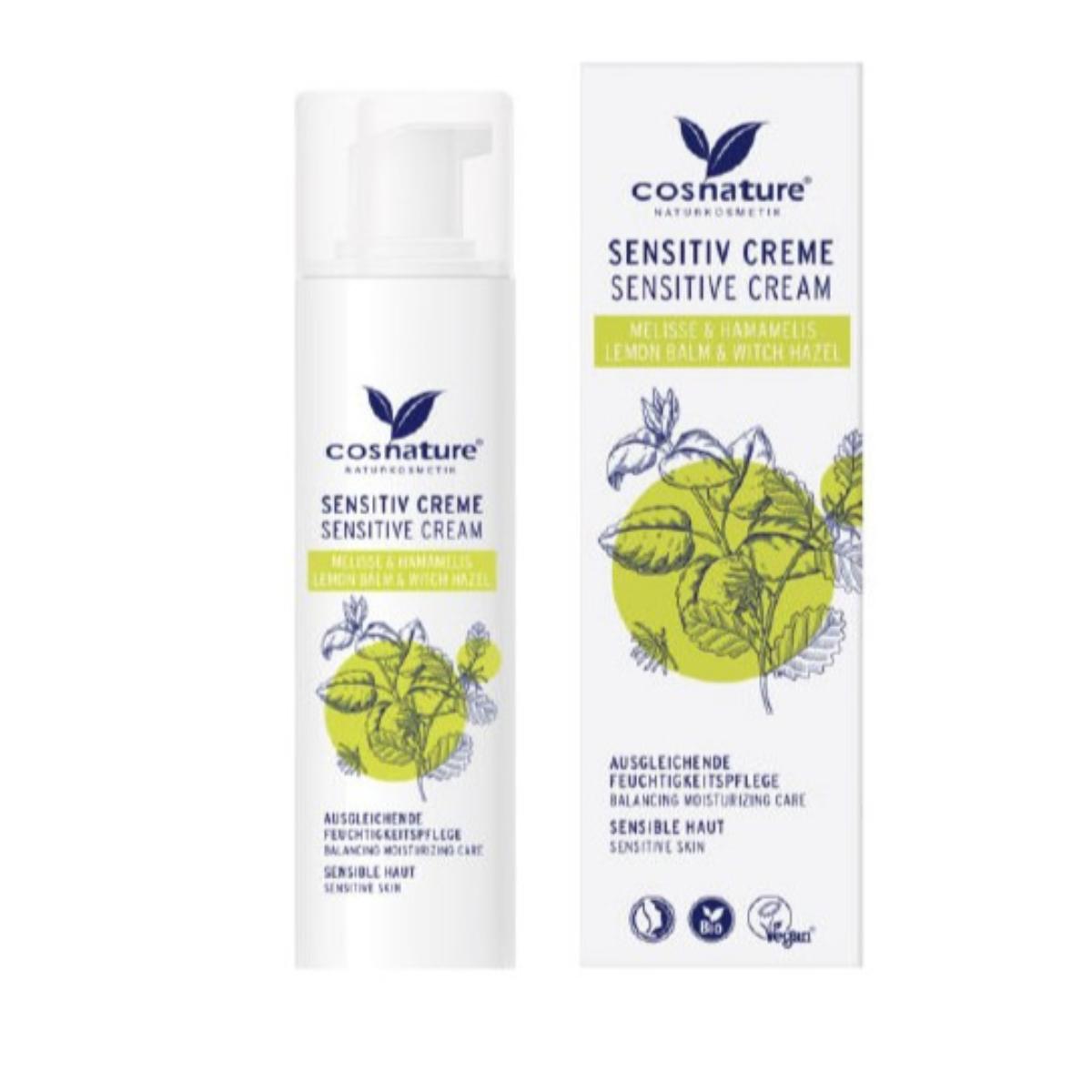 Creme facial sensível de melissa e hamamélia BIO Cosnature 50 ml
