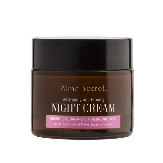 Alma Secret Creme de Noite Reparador Anti-envelhecimento Rosa Mosqueta, Esqualano e Ácido Hialurónico 50 ml