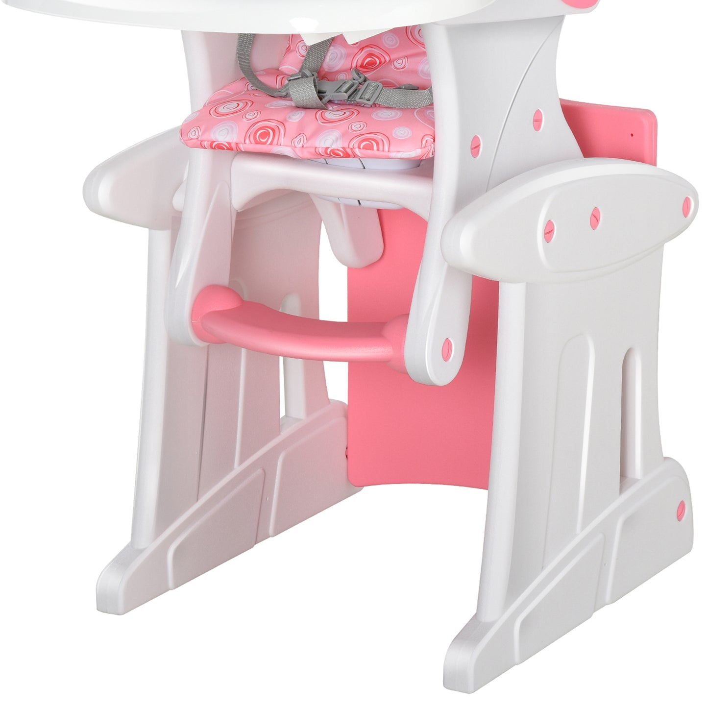Homcom Trona Para Bebé 3en1 +6 Meses Con 2 Bandejas Extraíbles 57x59x105 Rosa_3