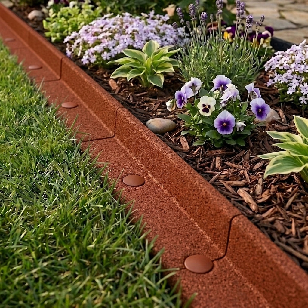 Bordura Flexible Para Jardín 9.6m Con Mazo – Terracota_3