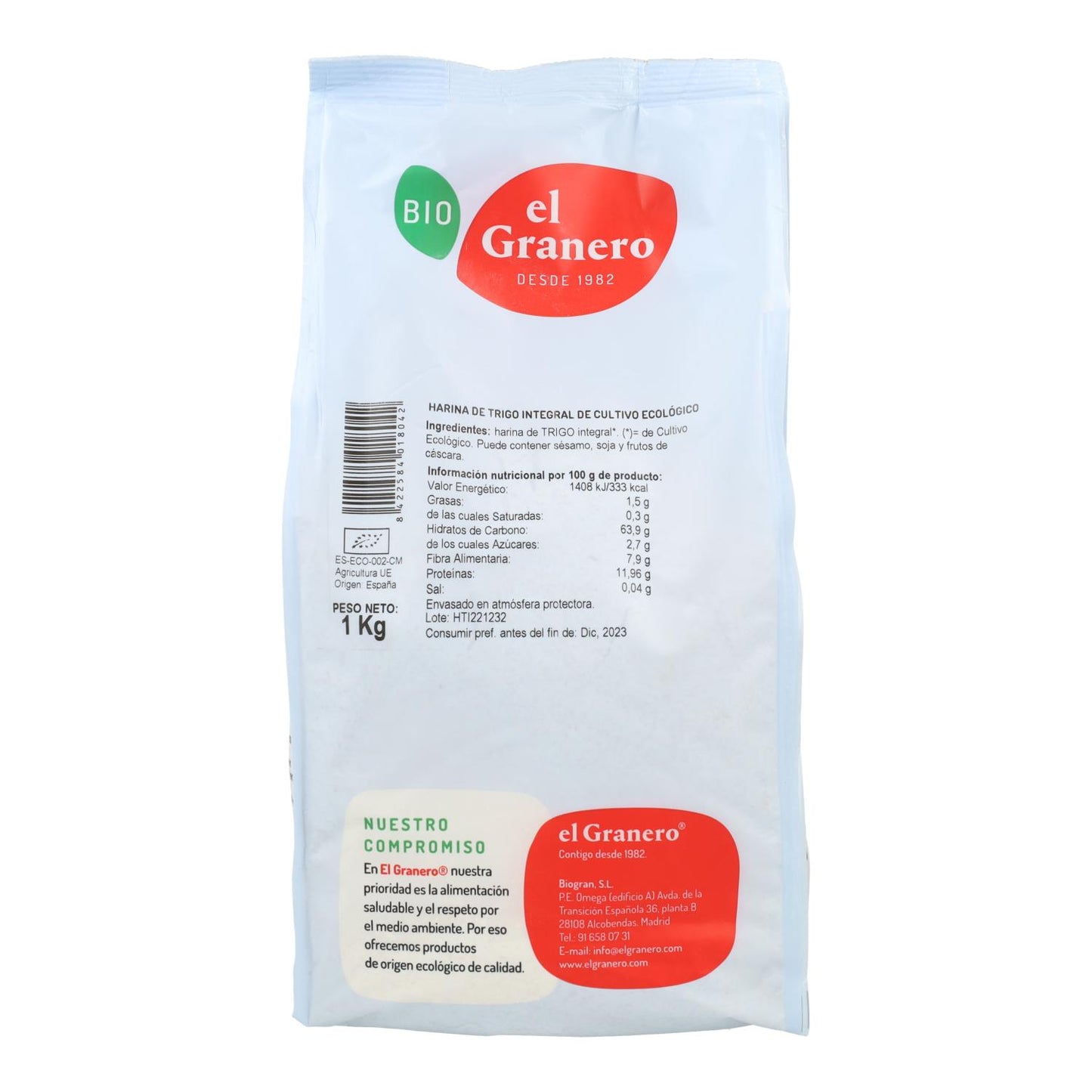 Farinha de Trigo Integral Biológica El Granero 1 kg