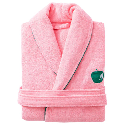 Albornoz L/xl 380gsm 100%algodon Rosa Con Manzana Verde Benetton Fruits Be_0
