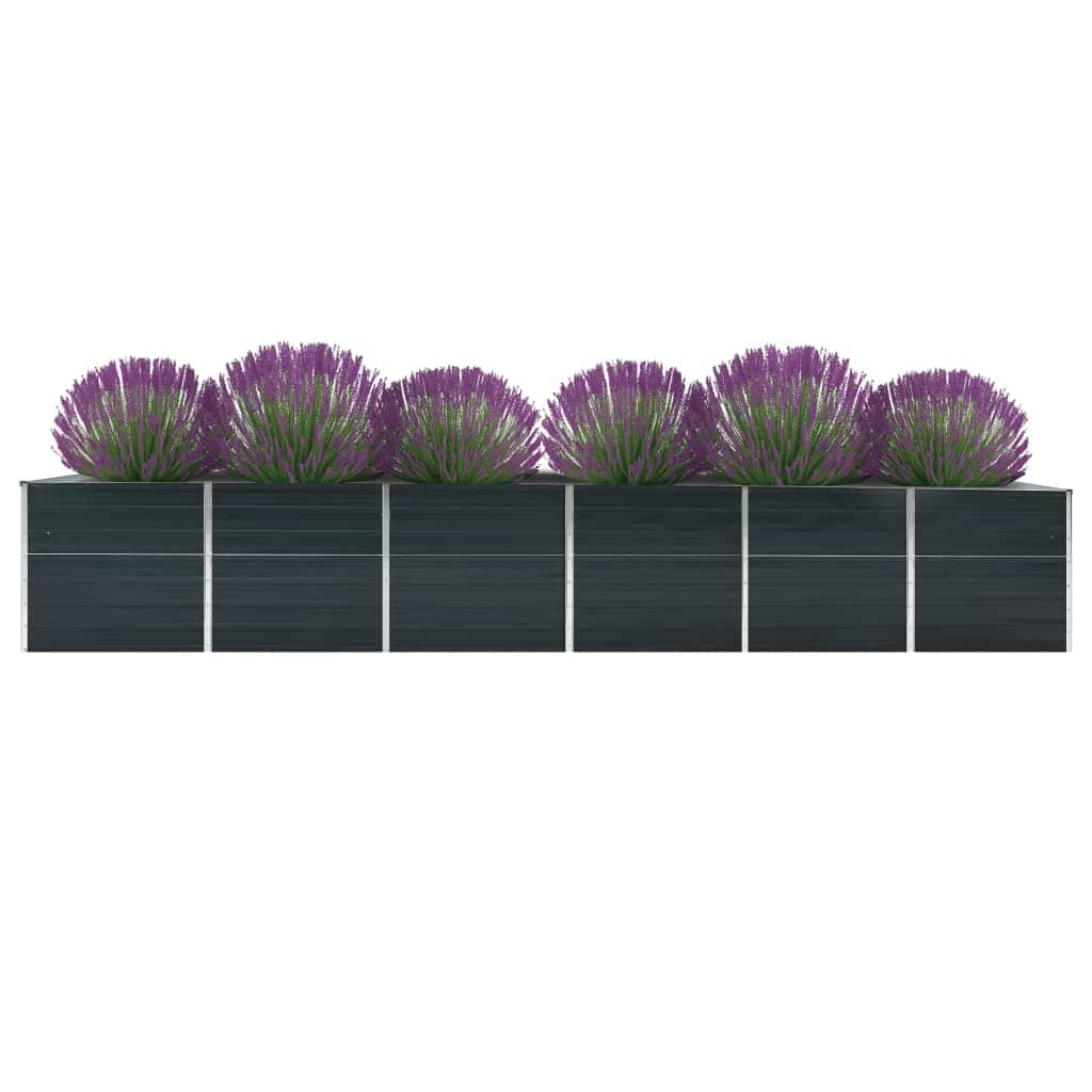 Arriate De Jardín De Acero Galvanizado Antracita 480x80x77 Cm_3