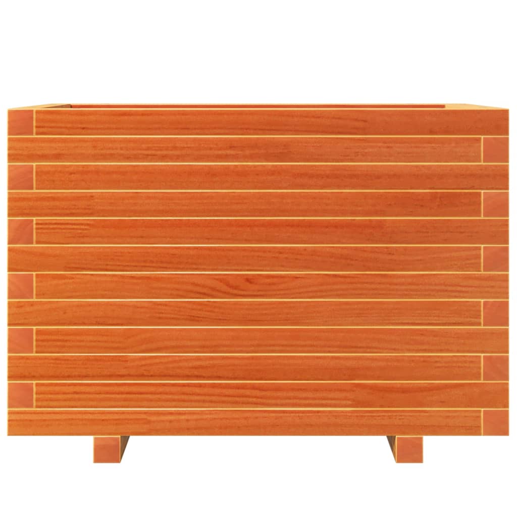 Jardinera Madera Maciza De Pino Marrón Cera 70x40x49,5 Cm_4