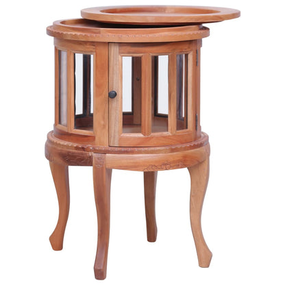 Armario Vitrina De Madera Maciza De Caoba Natural 50x50x76 Cm_1