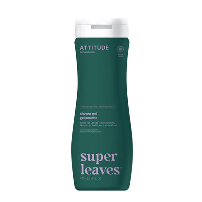 Gel de banho hidratante Super Leaves - Folhas de chá branco, Attitude, 473 ml