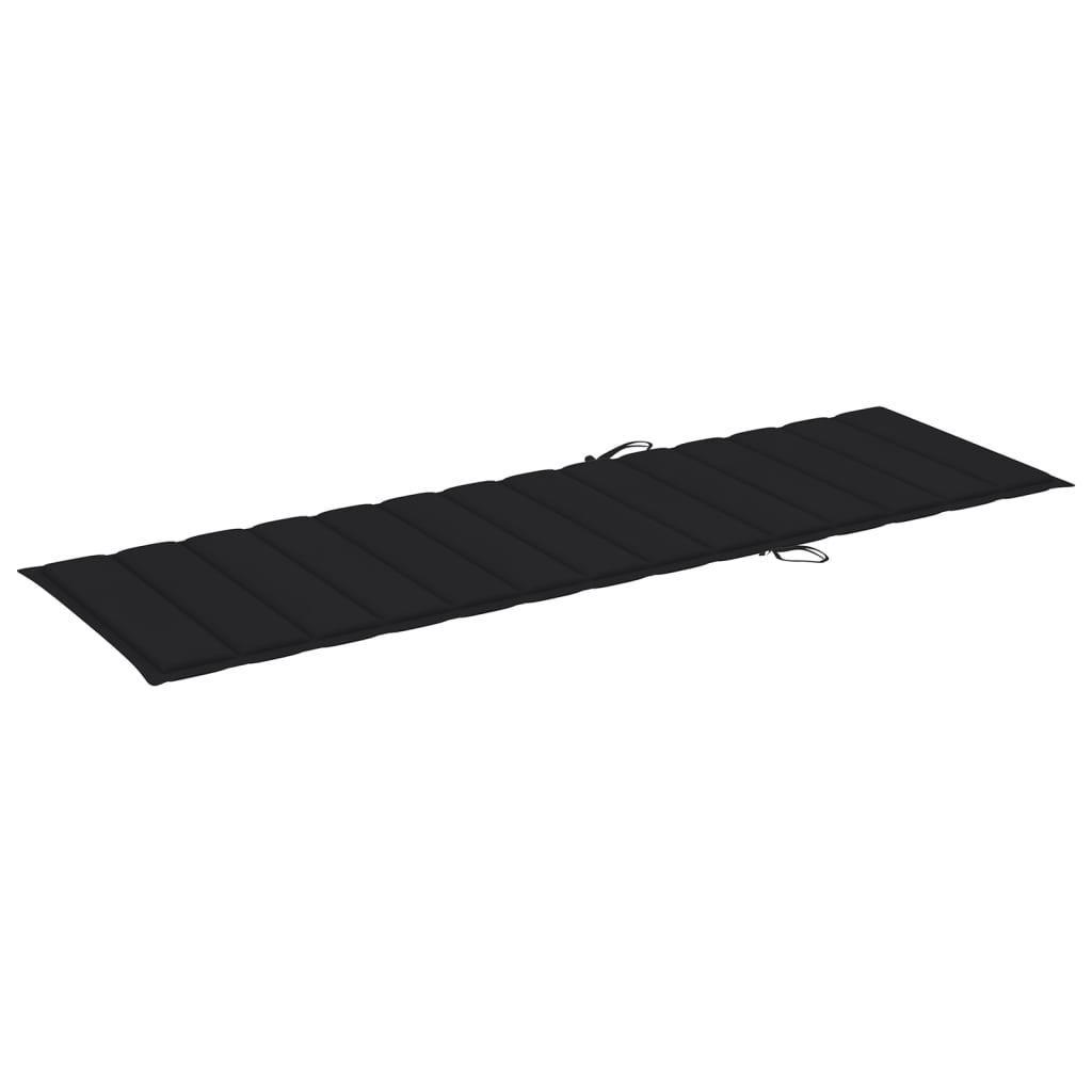 Tumbona Con Cojín Negro Madera De Pino Impregnada_4