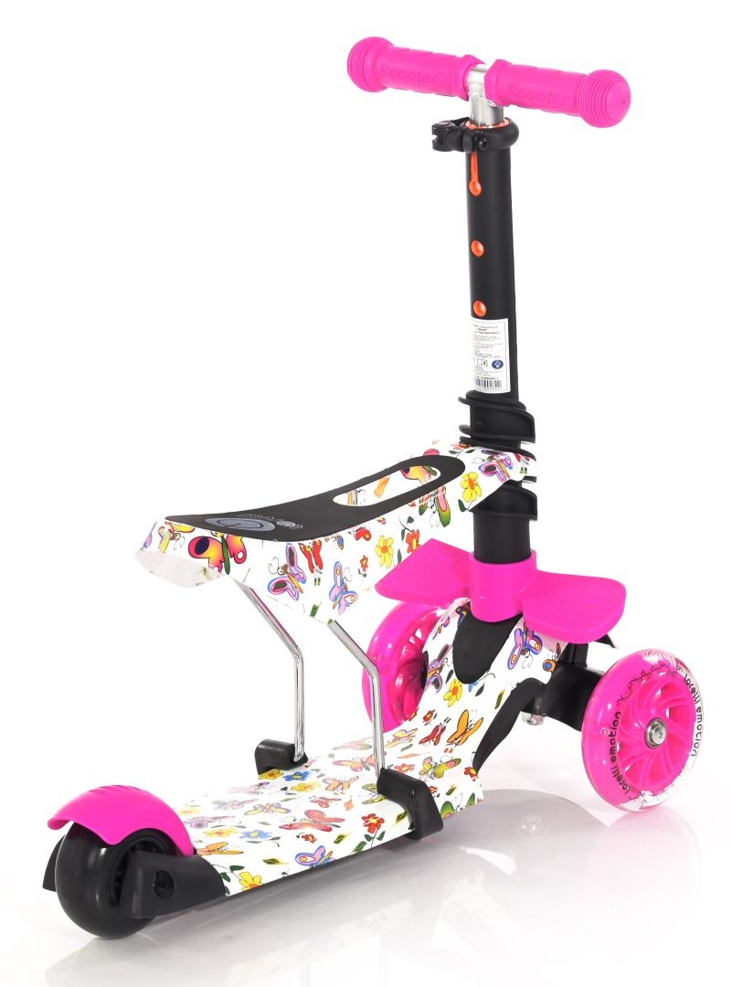 Patinete Infantil Con Asiento Smart Pink Butterfly_1
